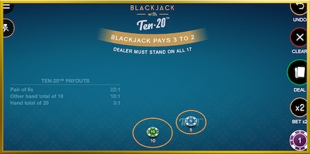 Classic Blackjack with Ten 20 screenshot