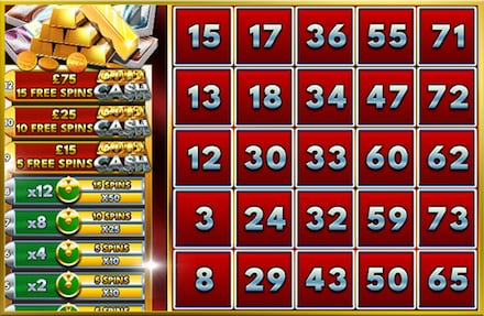 Slingo Gold Cash Freespins screenshot